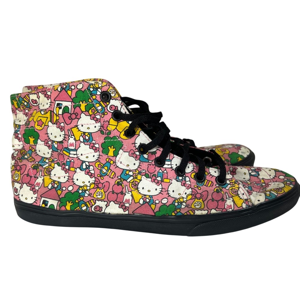 Vans X Hello Kitty High Top Sneakers Pink All Over Print Sanrio W 10 Mens 8.5